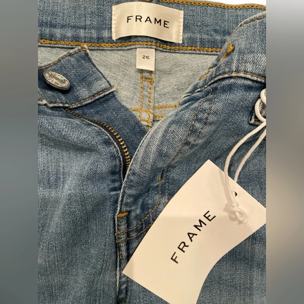Frame Women’s Le Garçon Mid Rise Crop Boyfriend Jeans Size 26 Color Quirky - Picture 6 of 11